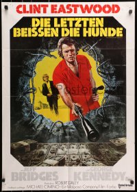 3c957 THUNDERBOLT & LIGHTFOOT German 1974 art of Clint Eastwood with HUGE gun by Ken Barr!