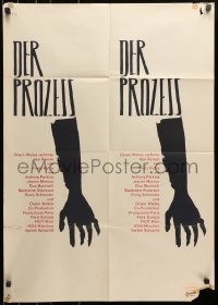 3c964 TRIAL German 1963 Orson Welles' Le proces, Anthony Perkins, from Kafka novel, art of arms!