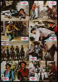 3c645 MAGNIFICENT SEVEN German LC poster R1974 Yul Brynner, Steve McQueen, 7 Samurai cowboy remake!