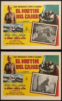 3c009 CAINE MUTINY 2 Mexican LCs 1954 Humphrey Bogart, Jose Ferrer, Van Johnson & Fred MacMurray!