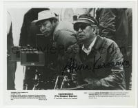 3d428 AKIRA KUROSAWA signed candid 8x10 still 1980 close up directing on the set of Kagemusha!