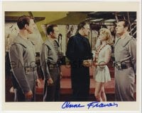 3d755 ANNE FRANCIS signed color 8x10 REPRO still 1956 w/Forbidden Planet co-stars Pidgeon & Nielsen!