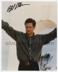 3d769 BILL PULLMAN signed color 8x10 REPRO still 1990s close portrait with his arms outstretched!