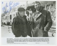 3d453 BRIAN G. HUTTON signed candid 7.75x9.5 still 1983 directing Tom Selleck in High Road to China!