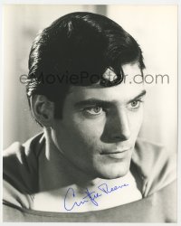 3d468 CHRISTOPHER REEVE signed 8x10 still 1978 great close up in costume as Superman!