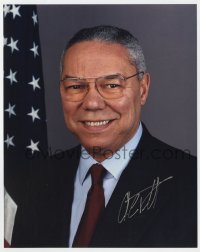 3d789 COLIN POWELL signed color 8x10 REPRO still 2000s the first black U.S. Secretary of State!