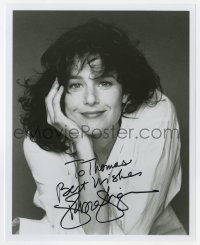 3d800 DEBRA WINGER signed 8x10 REPRO still 1980s close portrait resting her head on her hand!