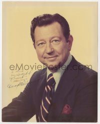 3d806 DONALD O'CONNOR signed color 8x10 REPRO still 1970s head & shoulders portrait in suit & tie!