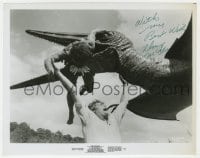 3d489 DOUG MCCLURE signed 8x10 still 1975 special effects scene from The Land That Time Forgot!