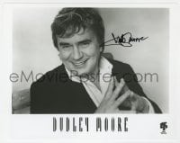 3d492 DUDLEY MOORE signed 8x10 publicity still 1879s great smiling portrait from GRP Records!
