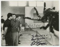 3d493 ED KEMMER signed 7.5x9.5 still 1958 in a cool special effects scene from The Spider!