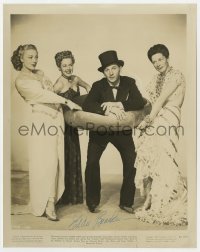 3d496 EDDIE BRACKEN signed 8x10.25 still 1946 with his female co-stars in Ladies' Man!