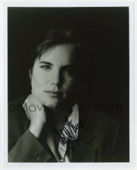 3d816 ELIZABETH MCGOVERN signed 8x10 REPRO still 1990s great close portrait in the shadows!
