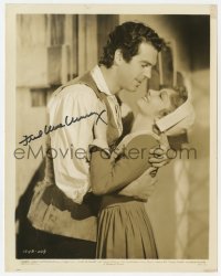 3d506 FRED MACMURRAY signed 8x10.25 still 1937 romantic c/u with Claudette Colbert in Maid of Salem!
