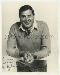 3d830 GENE RAYBURN signed 8x10 REPRO still 1980s great smiling portrait with his hands clasped!