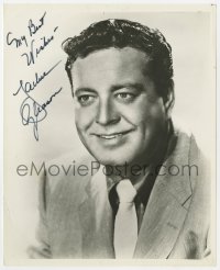 3d845 JACKIE GLEASON signed 8x10 REPRO still 1980s youthful head & shoulders smiling portrait!