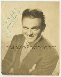 3d530 JAMES CAGNEY signed deluxe 7.5x9.5 still 1930s great smiling portrait wearing suit & tie!