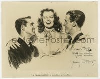 3d533 JAMES STEWART signed 8x10.25 still 1940 Kusnet art with Grant & Hepburn in Philadelphia Story!