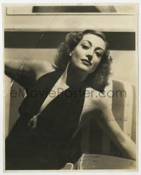 3d547 JOAN CRAWFORD signed deluxe 7.5x9.5 still 1937 sexy in black halter top dress by Hurrell!