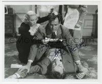 3d870 JOEL McCREA signed 8x9.75 REPRO still 1970s with Miriam Hopkins in Woman Chases Man!