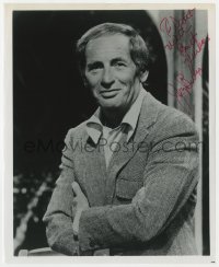3d871 JOEY BISHOP signed 8x10 REPRO still 1980s great close portrait with his arms crossed!