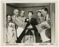 3d586 LORETTA YOUNG signed 8x10.25 still 1950 great close up in elevator from Key to the City!