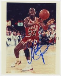 3d923 MICHAEL JORDAN signed color 8x10 REPRO still 1990s legendary Chicago Bulls basketball star!