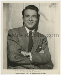 3d611 MONTGOMERY CLIFT signed 8.25x10.25 key book still 1948 great smiling portrait in suit & tie!