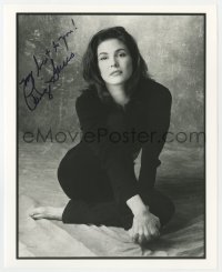 3d938 PAIGE TURCO signed 8x10 REPRO still 1990s sexy full-length portrait sitting on the ground!