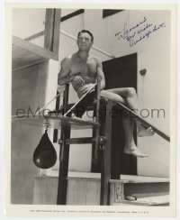 3d639 RANDOLPH SCOTT signed 8x10 still 1937 spending time by his swimming pool to keep fit!