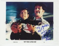 3d954 RICHARD KIEL signed color 8.5x11 REPRO still 1977 he was Jaws in The Spy Who Loved Me!
