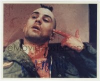 3d957 ROBERT DE NIRO signed color 8x10 REPRO still 1990s c/u from bloody climax of Taxi Driver!