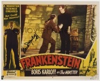 3d967 SARA KARLOFF signed color 8x10 REPRO still 2001 lobby card image from 1931's Frankenstein!