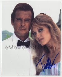 3d977 TANYA ROBERTS signed color 8x10 REPRO still 1984 with Roger Moore as Bond in A View to a Kill!