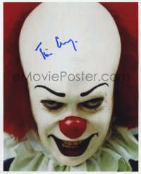 3d983 TIM CURRY signed color 8x10 REPRO still 2000s as creepy clown Pennywise in Stephen King's It!