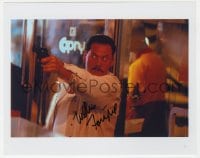 3d993 WILLIAM FORSYTHE signed color 8x10 REPRO still 2000s great close up pointing gun!