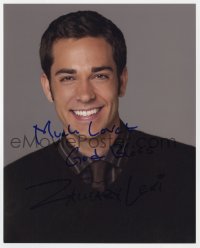 3d998 ZACHARY LEVI signed 8x10 REPRO still 2000s smiling portrait of the star of TV's Chuck!