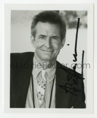 3d259 ANTHONY PERKINS signed 4x5 photo 1980s great head & shoulders portrait late in his career!