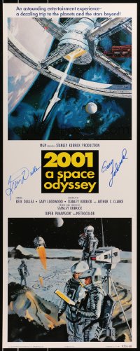 3d030 2001: A SPACE ODYSSEY signed 14x36 commercial poster 1995 by Gary Lockwood AND Keir Dullea!