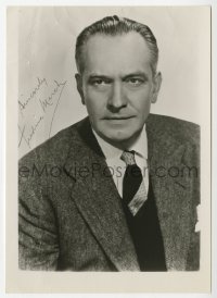 3d266 FREDRIC MARCH signed 5x7 photo 1950s head & shoulders portrait of the legendary leading man!