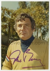 3d267 GENE BARRY color signed 3x5 photo 1971 great close up of the star later in his career!