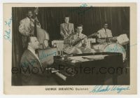 3d268 GEORGE SHEARING QUINTET signed 5x7 photo 1950s by ALL FIVE members of the jazz band!