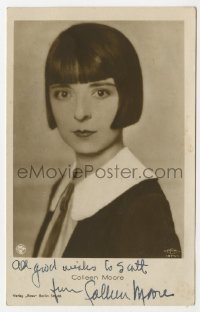 3d241 COLLEEN MOORE signed 1871/1 German Ross postcard 1927 head & shoulders portrait of the star!