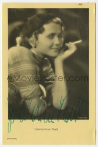 3d243 GERALDINE KATT signed German Ross postcard 1930s smoking portrait of the Austrian actress!