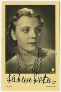 3d245 SABINE PETERS signed German Ross postcard 1935 great portrait of the pretty German actress!