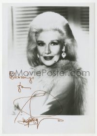 3d269 GINGER ROGERS signed 5x7 photo 1980s glamorous portrait wearing fur later in her career!