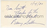 3d310 BARRY SULLIVAN signed 3x5 index card 1980 it can be framed & displayed with a repro!