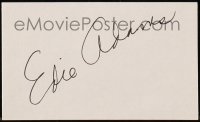 3d050 EDIE ADAMS signed 3x5 index card 1980s includes a 1964 Behind Those Swingin' Doors record!