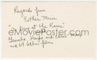 3d329 ESTHER MUIR signed 3x5 index card 1970s it can be framed & displayed with a repro!