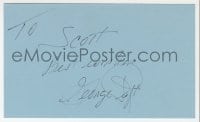 3d332 GEORGE RAFT signed 3x5 index card 1970s it can be framed & displayed with a repro!